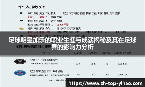 足球明星加乐的职业生涯与成就揭秘及其在足球界的影响力分析